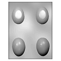 MOLD - 3D SMOOTH EGG FLAT BOTTOM 3" (4)