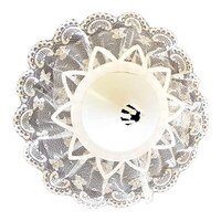 IVORY LACE FRILL BOUQUET HOLDER - 10 1/2"