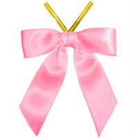 BOW 3" - PINK WITH TWIST TIE