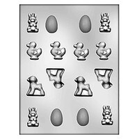 MOLD - BUNNY, DUCK, LAMB & EGG 1 3/8 TO 1 3/4" (16)