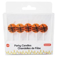 BASKETBALL 2D CANDLE PICKS 2.5" - 5 PC
