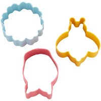 WILTON BEE & FLOWERS COLORED COOKIE CUTTER 3 PC SET