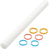 WILTON NON-STICK PLASTIC WHITE ROLLING PIN W/RINGS - 20"