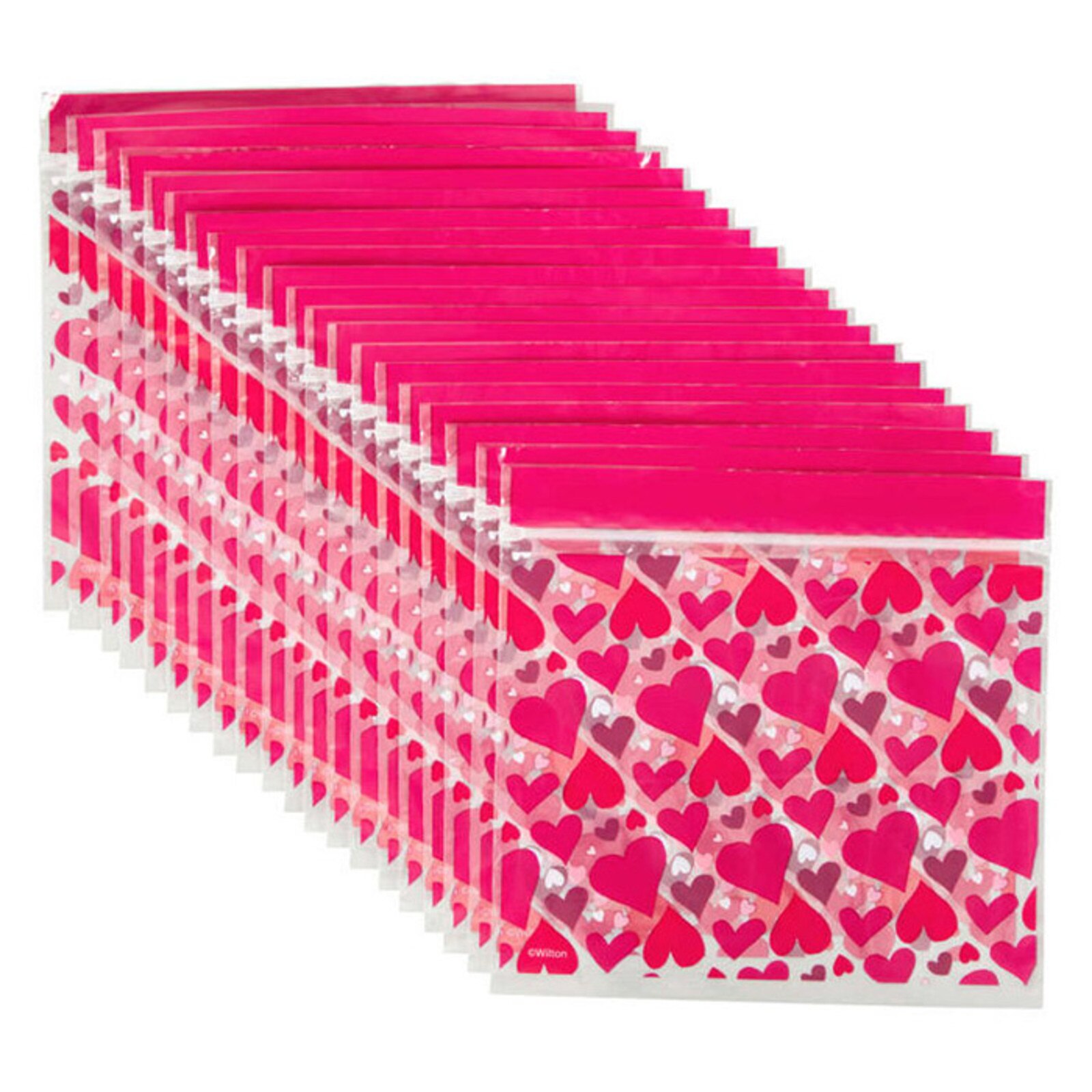 WILTON RESEALABLE HEART TOSS PARTY BAGS - 20 PC