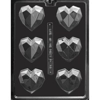 MOLD - GEOMETRIC HEARTS 2 5/8" X 3" X 7/8" (6)