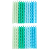 WILTON BIRTHDAY CANDLES - BLUE & GREEN OMBRE 2.5" 24 PC