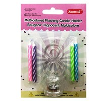 FLASHING #8 CANDLE HOLDER WITH 4 CANDLES