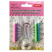 FLASHING #0 CANDLE HOLDER WITH 4 CANDLES