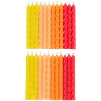 WILTON BIRTHDAY CANDLES - RED ORANGE & YELLOW OMBRE 2.5" 24 PC