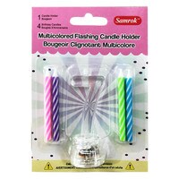 FLASHING #7 CANDLE HOLDER WITH 4 CANDLES