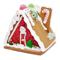 DECORATED GINGERBREAD HOUSE 6" A-FRAME MEDIUM 