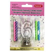 FLASHING #6 CANDLE HOLDER WITH 4 CANDLES