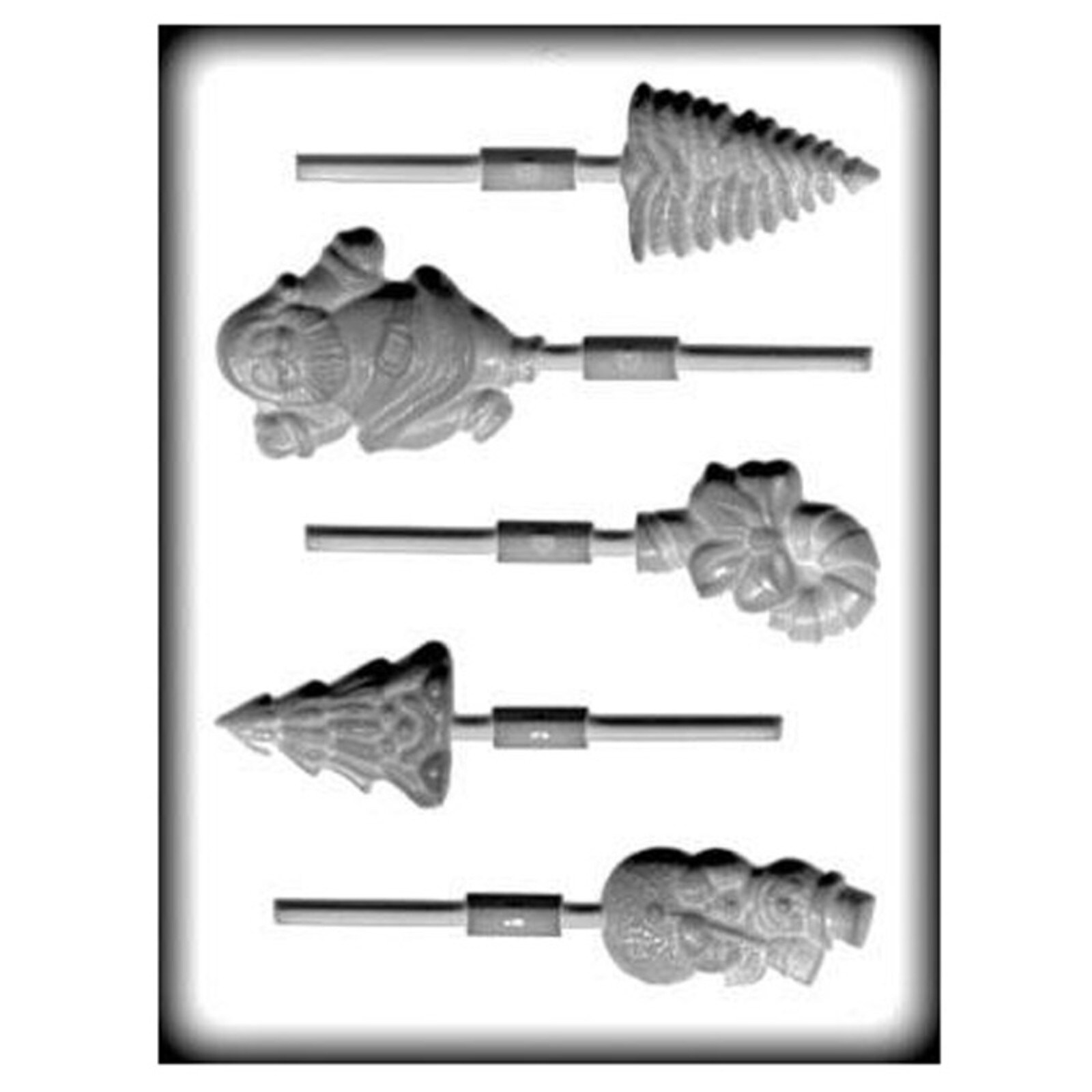 HARD CANDY MOLD - CHRISTMAS #2 MIX 2 1/4" - 2 3/4" (5)