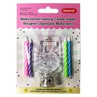 FLASHING #5 CANDLE HOLDER WITH 4 CANDLES