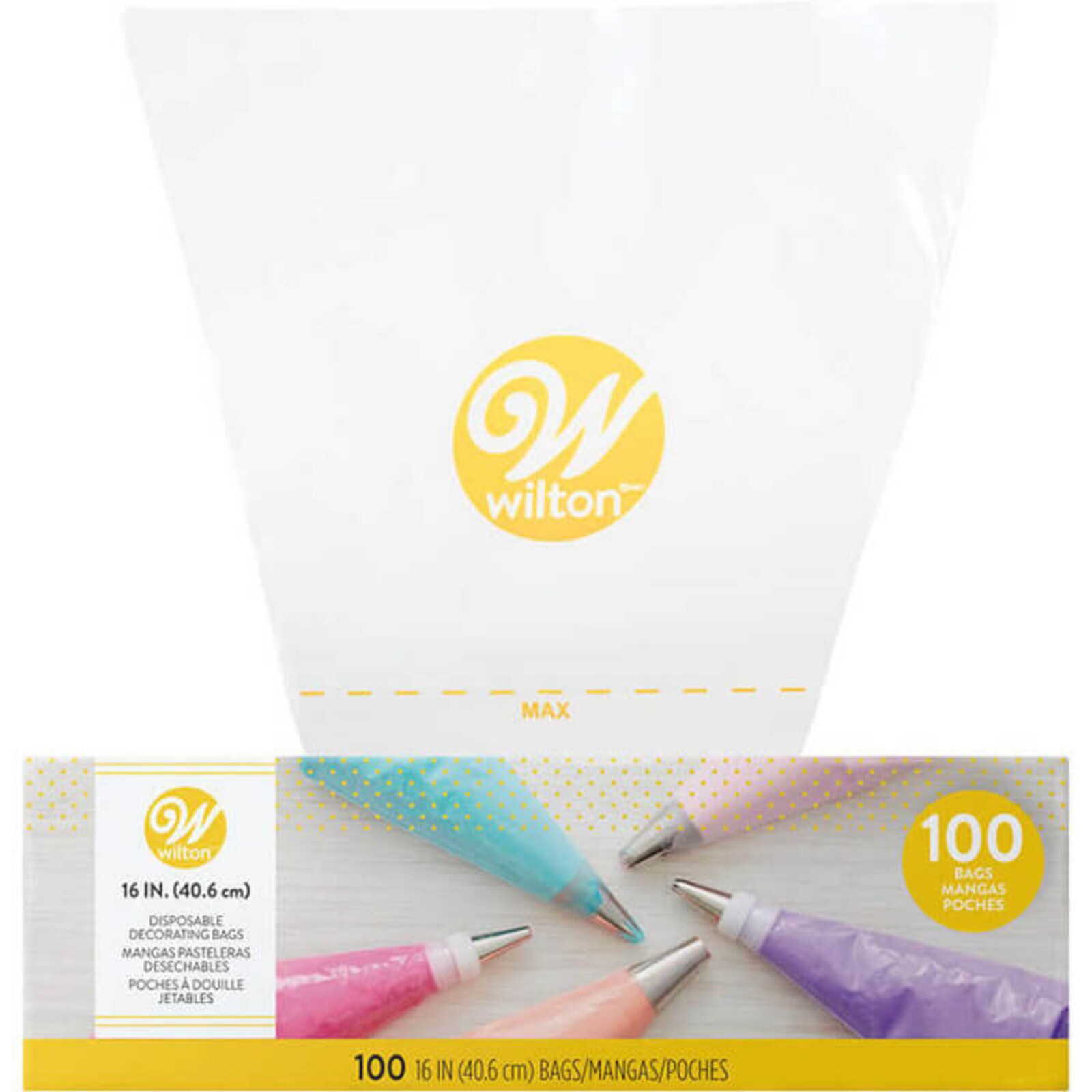 WILTON DISPOSABLE PIPING BAGS 16" 100 PC 