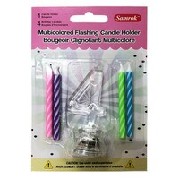 FLASHING #4 CANDLE HOLDER WITH 4 CANDLES