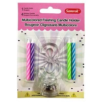 FLASHING #3 CANDLE HOLDER WITH 4 CANDLES