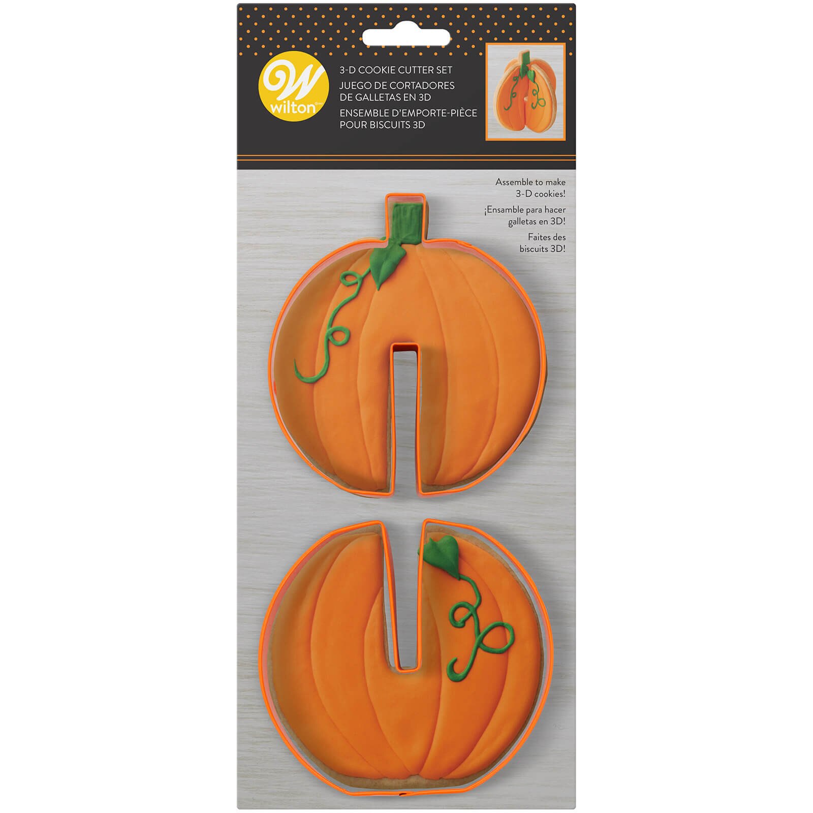 WILTON 3D PUMPKIN COOKIE CUTTER 2-PC SET