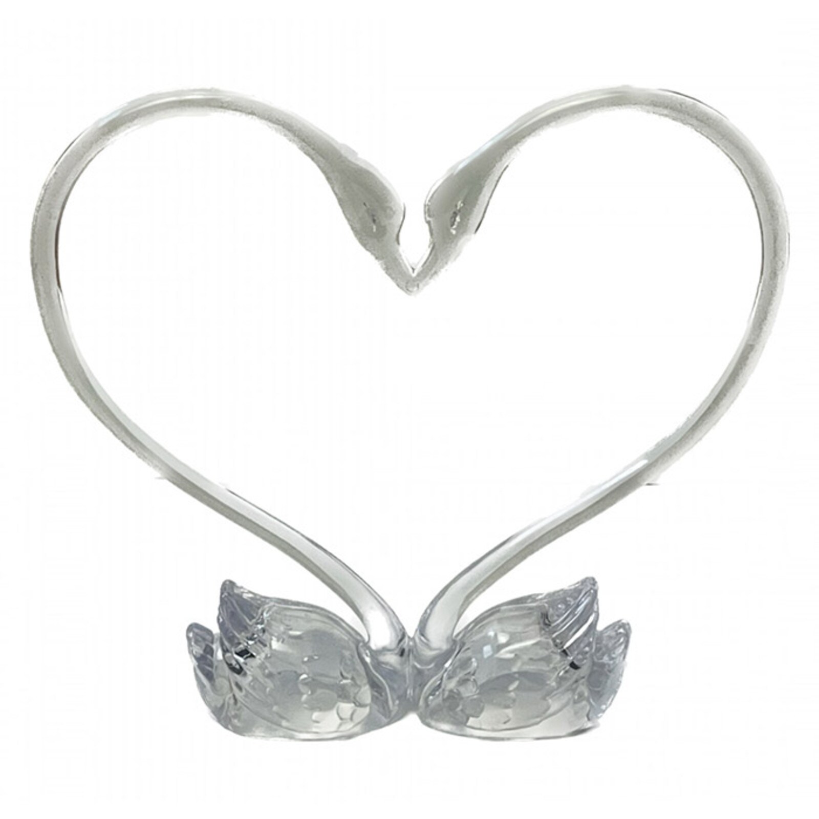 CLEAR SWAN HEART TOPPER 5 1/2"