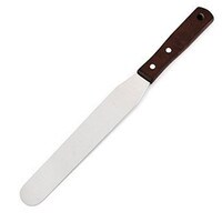 STRAIGHT SPATULA - 8" STAINLESS STEEL BLADE WITH WOODEN HANDLE