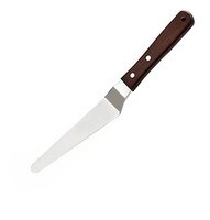 ANGLED TAPERED SPATULA - 3 3/4 STAINLESS STEEL BLADE WITH WOODEN HANDLE