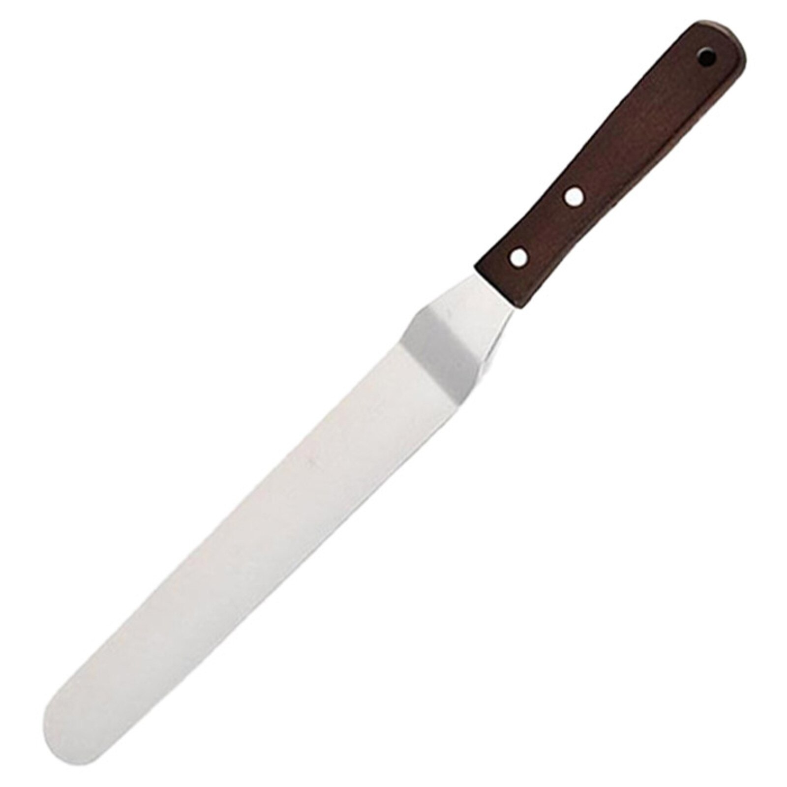 ANGLED SPATULA - 10" STAINLESS STEEL BLADE WITH WOODEN HANDLE