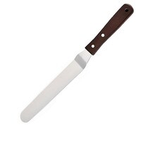 ANGLED SPATULA - 6" STAINLESS STEEL BLADE WITH WOODEN HANDLE