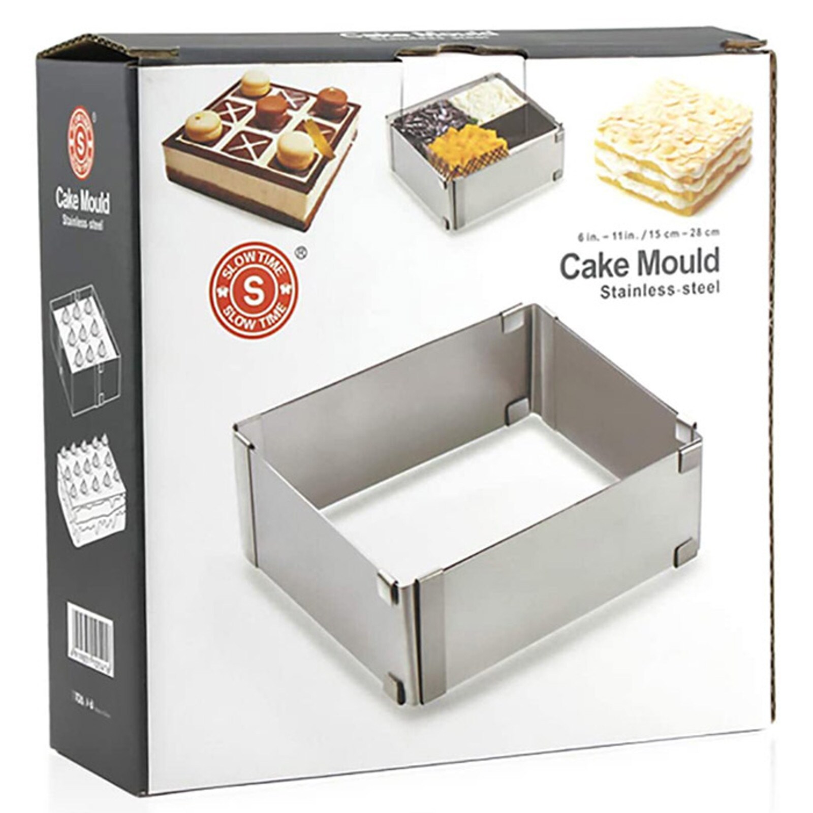 SQUARE ADJUSTABLE CAKE MOULD FRAME 6" - 11"