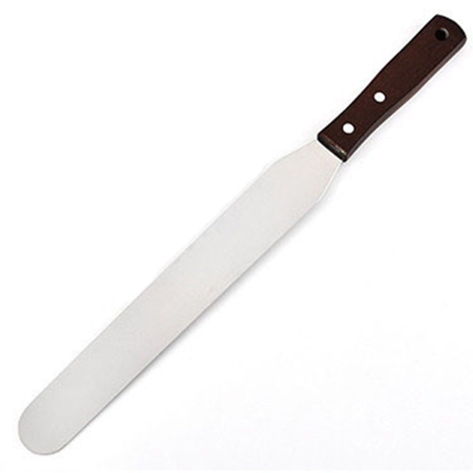STRAIGHT SPATULA - 10" STAINLESS STEEL BLADE WITH WOODEN HANDLE