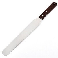 STRAIGHT SPATULA - 10" STAINLESS STEEL BLADE WITH WOODEN HANDLE