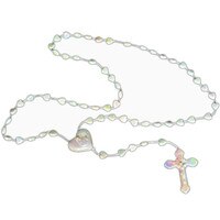 OPAL WHITE BEADS ROSARY 30" 