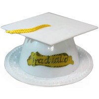 WHITE GRADUATION CAP