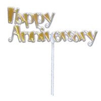 HAPPY ANNIVERSARY GOLD PICK 12"