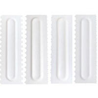 CAKE SIDE SCRAPER SET OF 4 - 8 ASSORTED EDGES 8.75" TALL