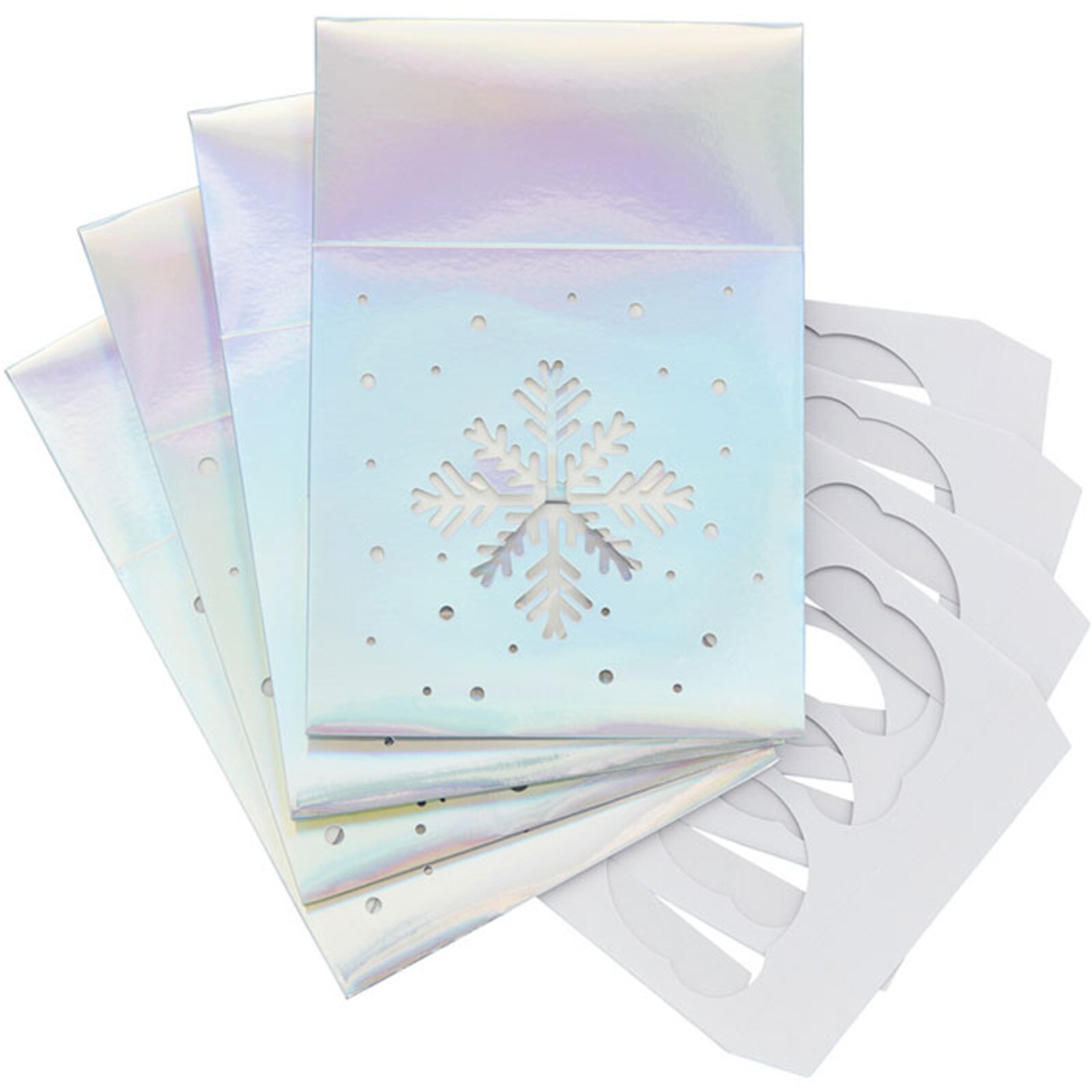 WILTON IRIDESCENT SNOWFLAKE TREAT BOX 4 PKG