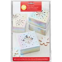 WILTON IRIDESCENT SNOWFLAKE TREAT BOX 4 PKG