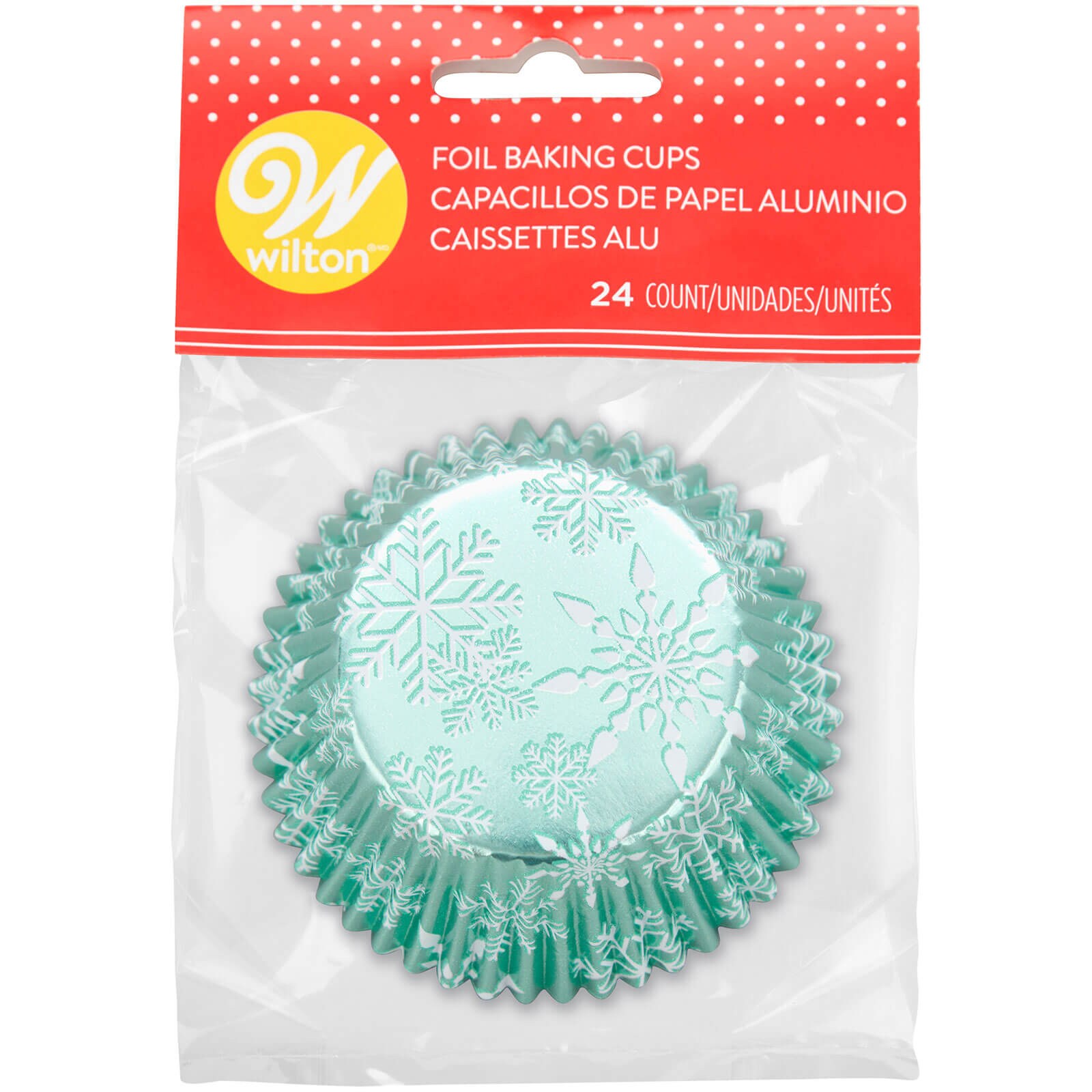 WILTON SNOWFLAKE STANDARD FOIL BAKING CUPS - 24 PC