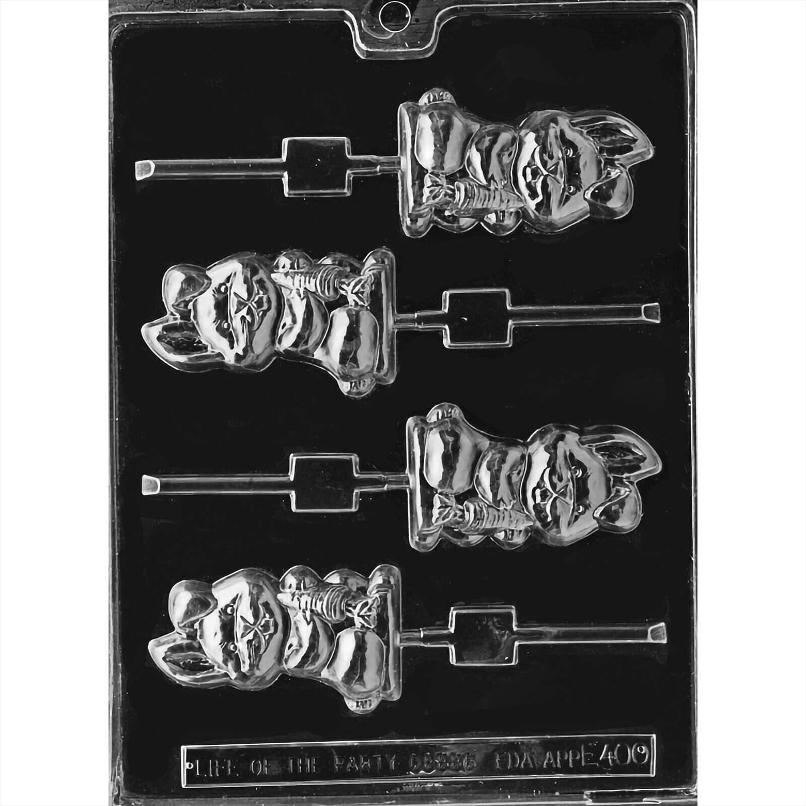 MOLD - BUNNY WITH CARROT LOLLY 3 1/4" (4)