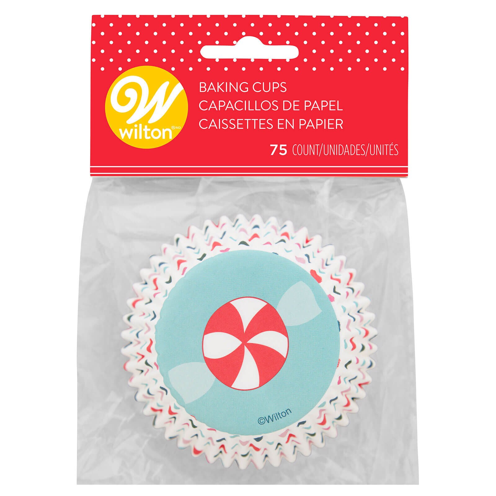 WILTON CANDY SWIRL STANDARD BAKING CUPS - 75 PC