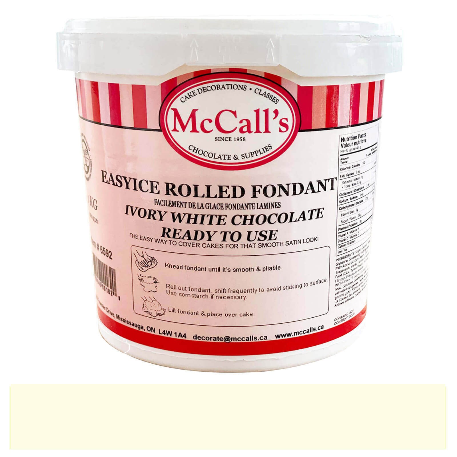 EASYICE IVORY WHITE CHOCOLATE ROLLED FONDANT - 1 KG