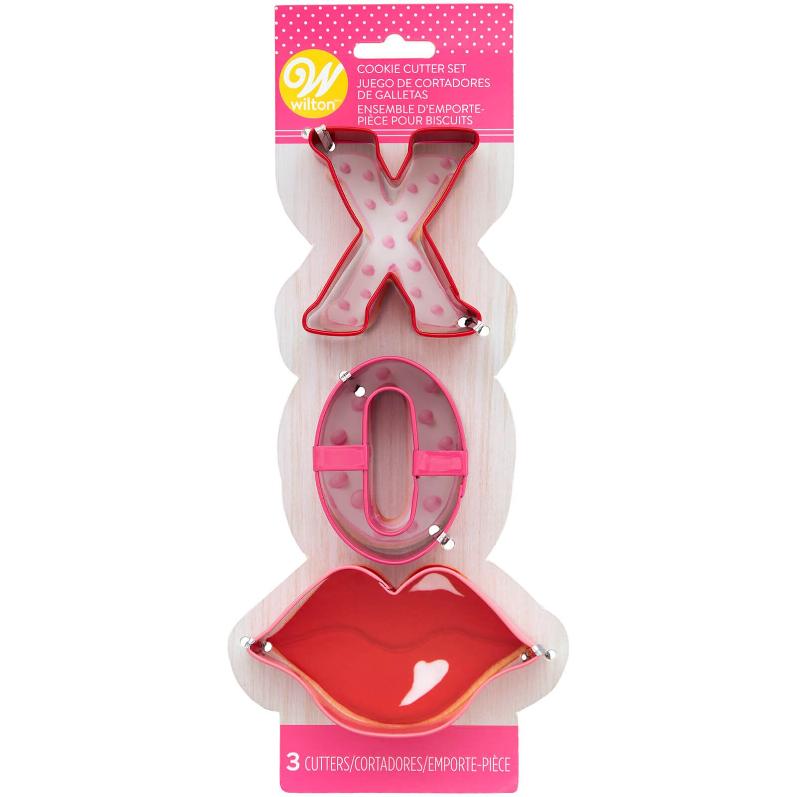 WILTON VALENTINE LIPS X & O COOKIE CUTTER SET - 3 PC 