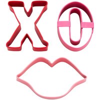 WILTON VALENTINE LIPS X & O COOKIE CUTTER SET - 3 PC 