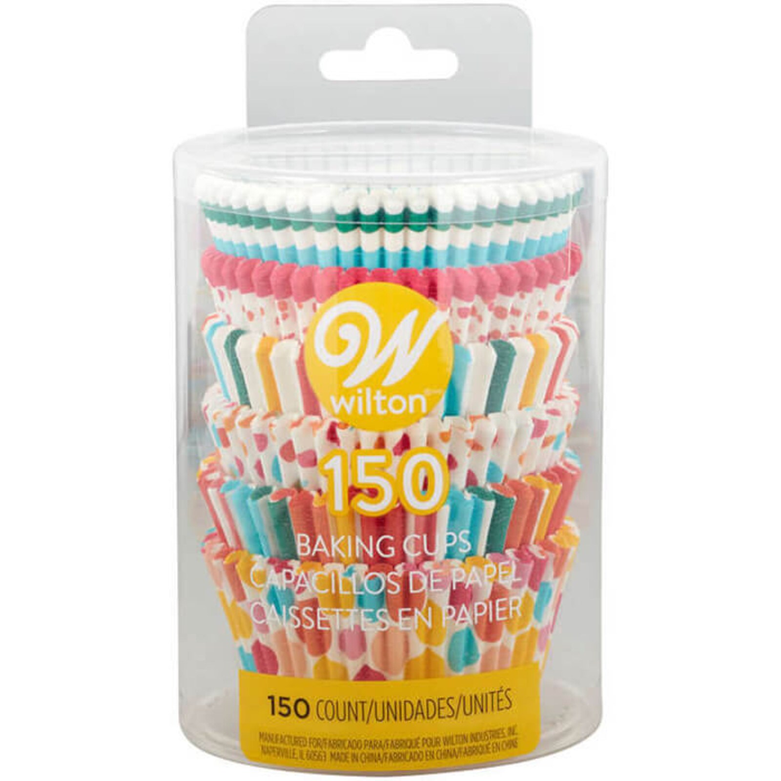 WILTON STRIPED & DOTS STANDARD BAKING CUPS - 150 PC