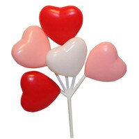 HEART BALLOON CLUSTER PICK - RED, WHITE & PINK 
