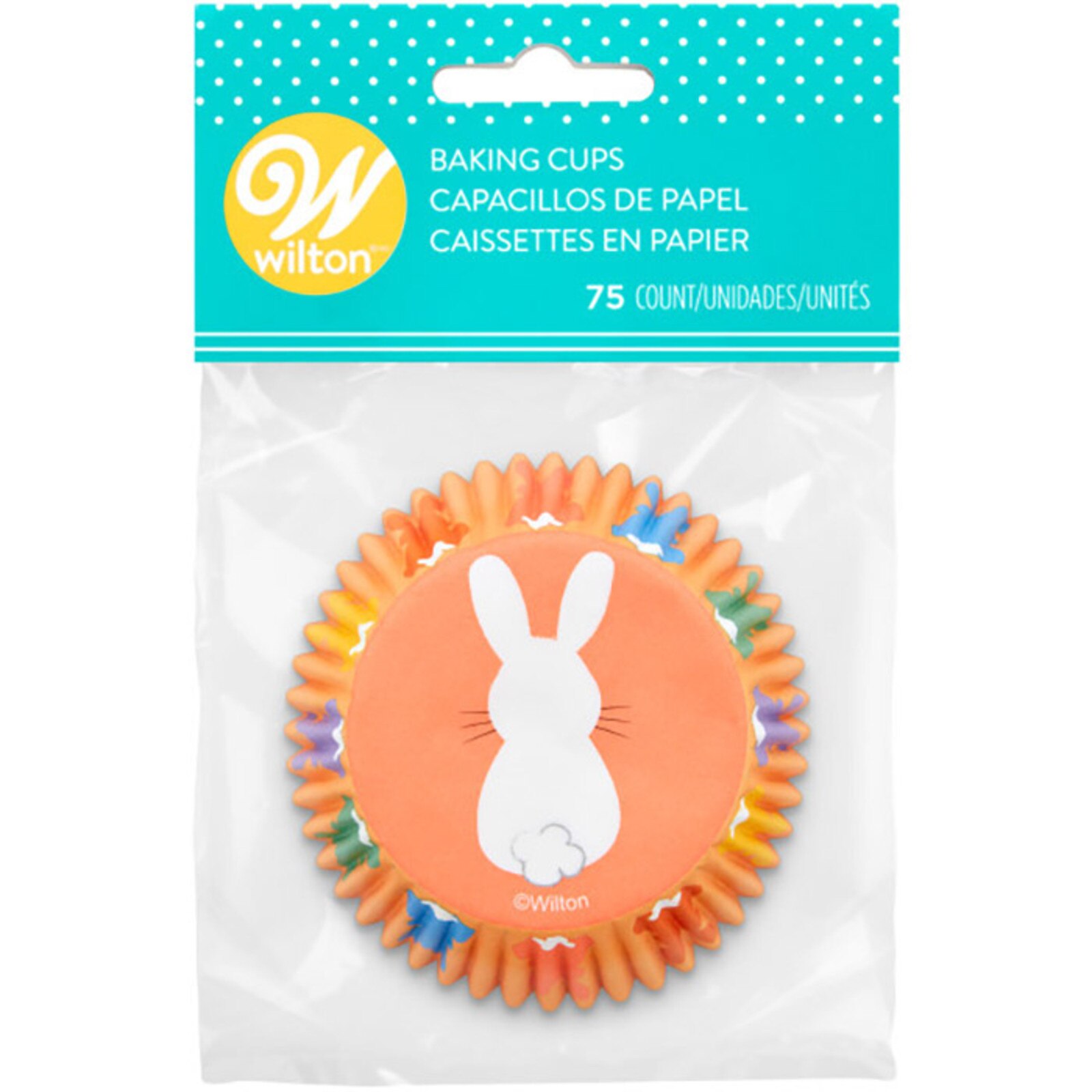 WILTON MULTI BUNNIES STANDARD BAKING CUPS - 75 PC