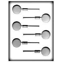 HARD CANDY MOLD - ROUND LOLLY 1 1/2" (6)