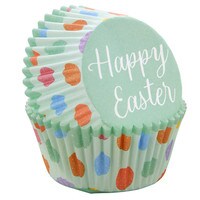 WILTON "HAPPY EASTER" WITH EGGS STANDARD BAKING CUPS - 75 PC