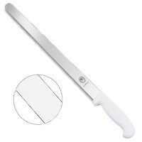 BREAD KNIFE - 14" STRAIGHT EDGE BLADE WITH WHITE HANDLE