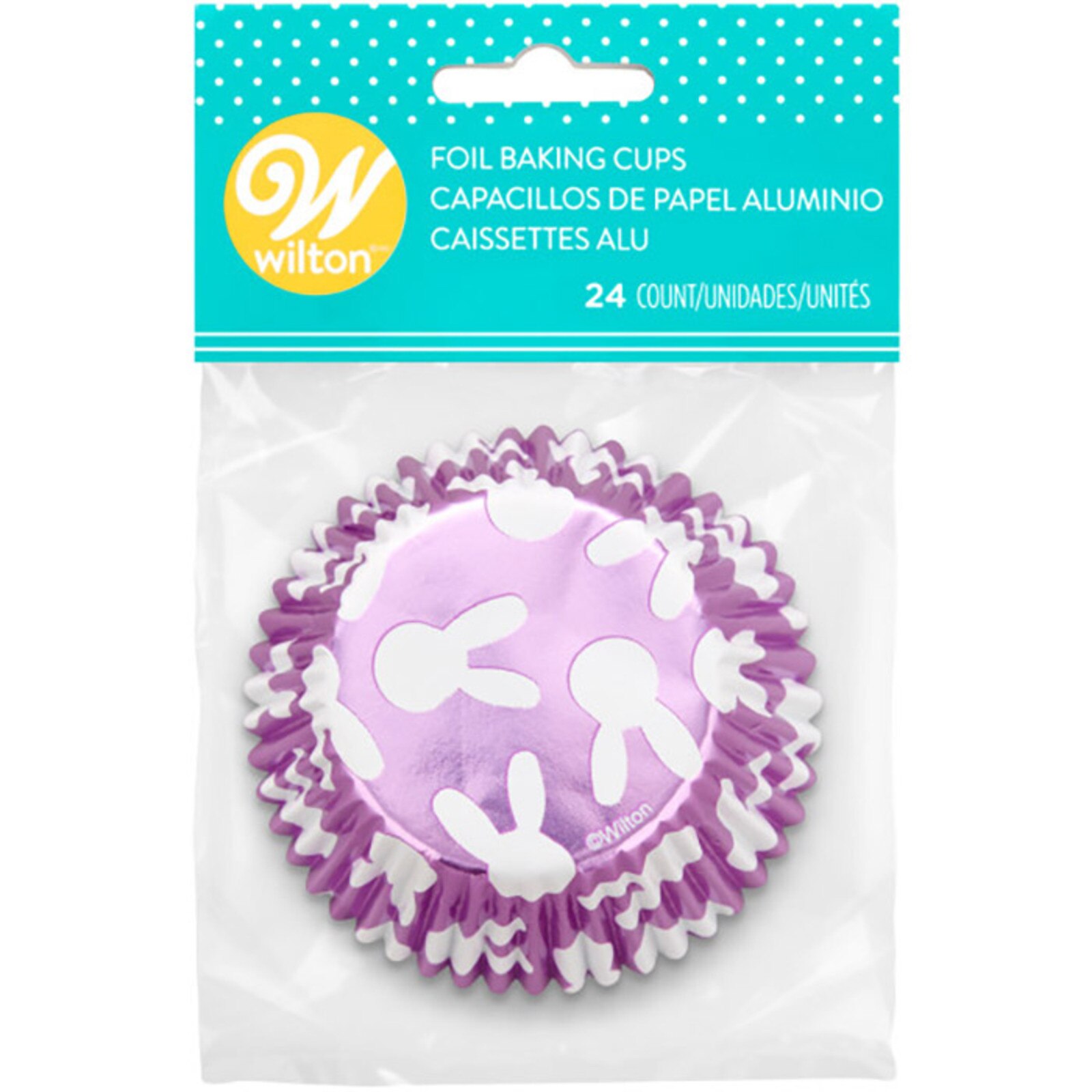 WILTON BUNNIES STANDARD FOIL BAKING CUPS - 24 PC