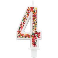 WILTON NUMERAL #4 SPRINKLE CANDLE 3"